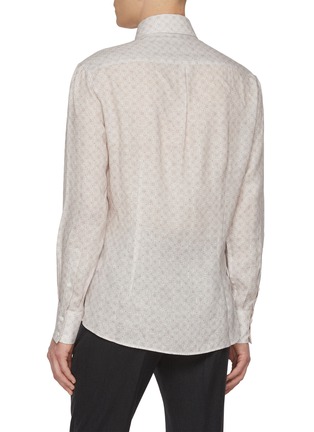 Back View - Click To Enlarge - BRUNELLO CUCINELLI - Spread Collar Semi-Sheer Linen Shirt