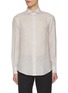 Main View - Click To Enlarge - BRUNELLO CUCINELLI - Spread Collar Semi-Sheer Linen Shirt