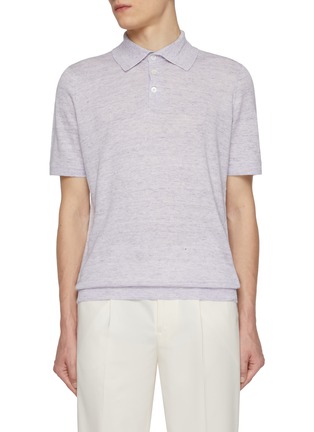 Main View - Click To Enlarge - BRUNELLO CUCINELLI - Spread Collar Linen Cotton Polo Shirt