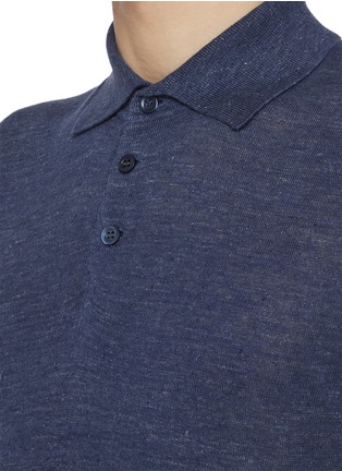  - BRUNELLO CUCINELLI - Spread Collar Linen Cotton Polo Shirt