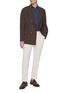 Figure View - Click To Enlarge - BRUNELLO CUCINELLI - Spread Collar Linen Cotton Polo Shirt