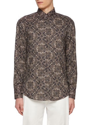 Main View - Click To Enlarge - BRUNELLO CUCINELLI - Buttoned Down Paisley Cotton Shirt