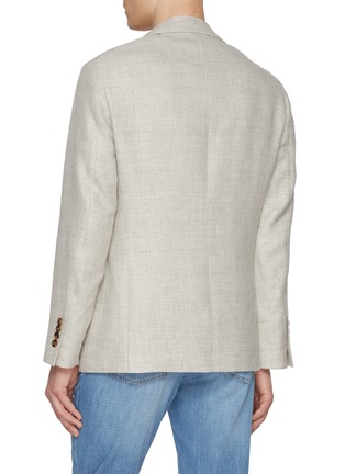 Back View - Click To Enlarge - BRUNELLO CUCINELLI - Asian Fit Notch Lapel Linen Wool Silk Blazer