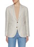 Main View - Click To Enlarge - BRUNELLO CUCINELLI - Asian Fit Notch Lapel Linen Wool Silk Blazer