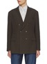 Main View - Click To Enlarge - BRUNELLO CUCINELLI - Peak Lapel Double Breasted Linen Blazer