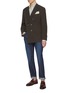 Figure View - Click To Enlarge - BRUNELLO CUCINELLI - Peak Lapel Double Breasted Linen Blazer