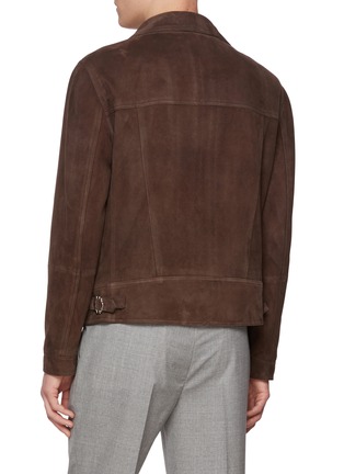 Back View - Click To Enlarge - BRUNELLO CUCINELLI - Buckled Hem Leather Biker Jacket