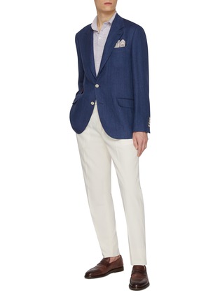 Figure View - Click To Enlarge - BRUNELLO CUCINELLI - Notch Lapel Linen Blazer