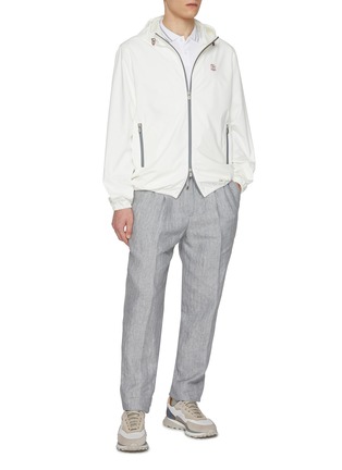 Figure View - Click To Enlarge - BRUNELLO CUCINELLI - Three Layer Water Resistant Hooded Jacket