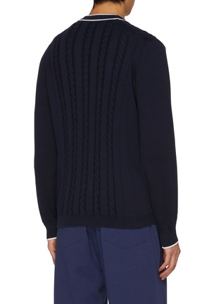 Back View - Click To Enlarge - BRUNELLO CUCINELLI - Cable Knit Cotton Cardigan