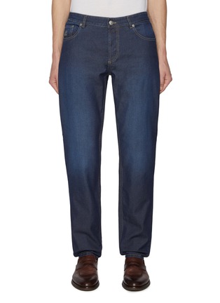 Main View - Click To Enlarge - BRUNELLO CUCINELLI - Asian Fit Five Pocket Silk Blend Jeans