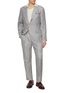 Figure View - Click To Enlarge - BRUNELLO CUCINELLI - Notch Lapel Single Breasted Linen Wool Blend Suit