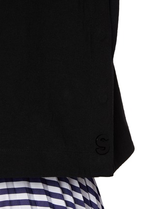  - SACAI - Embroidered Side Split Cotton T-shirt