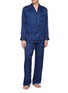 Figure View - Click To Enlarge - DEREK ROSE - Club Collar Piped Pyjama Set