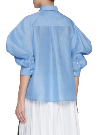 Back View - Click To Enlarge - SACAI - Puff Sleeve Cotton Silk Shirt