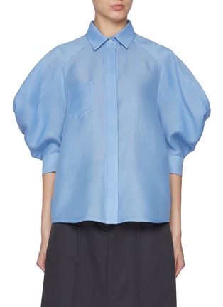 Main View - Click To Enlarge - SACAI - Puff Sleeve Cotton Silk Shirt