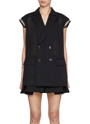 Main View - Click To Enlarge - SACAI - Exposed Shoulder Pad Cotton Vest