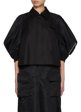 Main View - Click To Enlarge - SACAI - Cropped Gabardine Blend Jacket