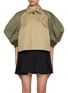 Main View - Click To Enlarge - SACAI - Two-Tone Cropped Gabardine Blend Jacket