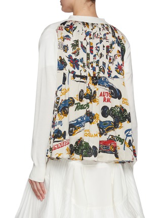 Back View - Click To Enlarge - SACAI - Car Race Tropical Print Cotton Cardigan