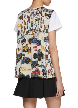 Back View - Click To Enlarge - SACAI - Pleated Contrast Back T-Shirt