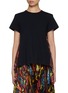 Main View - Click To Enlarge - SACAI - Pleated Contrast Back T-Shirt