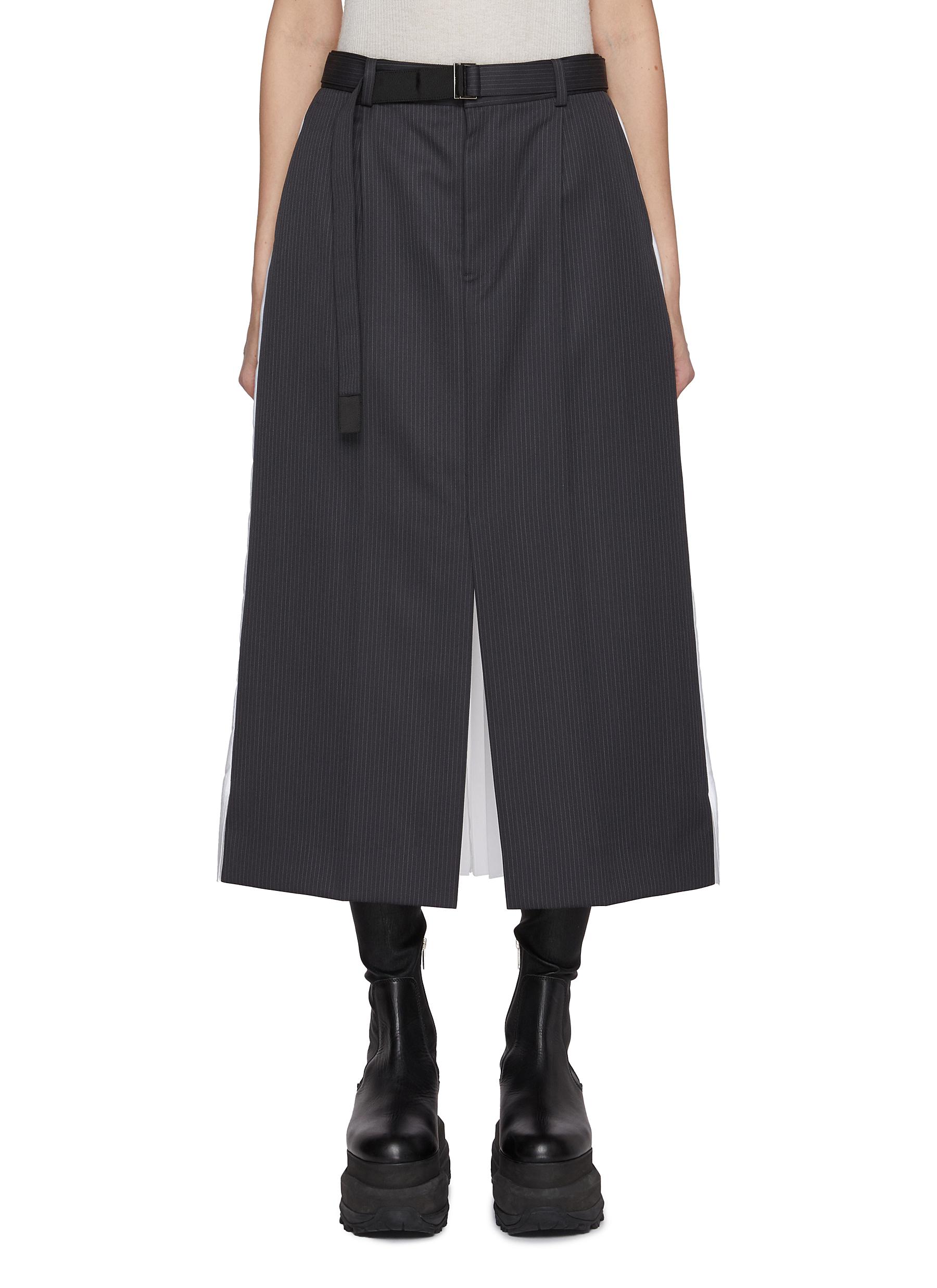 【sacai】Contrast Pleated Back Wool Skirt SACAI | Contrast Pleated Back Wool Skirt | Women | Lane Crawford