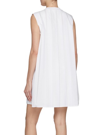 Back View - Click To Enlarge - SACAI - Crewneck Pleated Back Pocket Dress