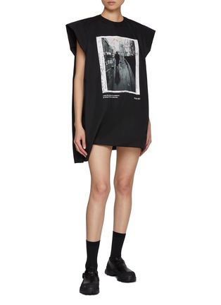 Figure View - Click To Enlarge - SACAI - Cap Sleeves Graphic Print Skirt