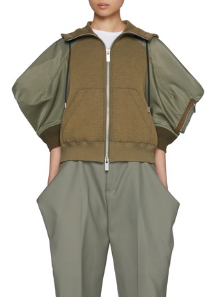 Main View - Click To Enlarge - SACAI - Sponge Hybrid Hoodie