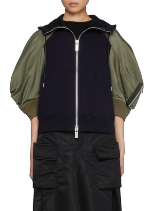 Main View - Click To Enlarge - SACAI - Sponge Hybrid Hoodie