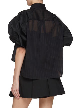 Back View - Click To Enlarge - SACAI - Semi-Sheer Cropped Shirt