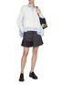 Figure View - Click To Enlarge - SACAI - Hybrid Layered Asymmetrical Hem Cotton Shirt Cardigan