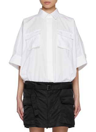 Main View - Click To Enlarge - SACAI - Contrast Shirt Dress