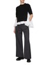 Figure View - Click To Enlarge - SACAI - Cotton Poplin Knit Mix Top