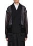 Main View - Click To Enlarge - SACAI - Notch lapel Double Breasted Half Sheer Blazer