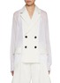 Main View - Click To Enlarge - SACAI - Notch lapel Double Breasted Half Sheer Blazer