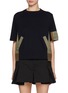 Main View - Click To Enlarge - SACAI - Hybrid Twill Knit Top