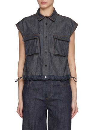 Main View - Click To Enlarge - SACAI - Denim Mix Shirt