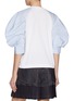 Back View - Click To Enlarge - SACAI - Puff Sleeve Cotton Poplin Jersey Mix T-shirt