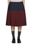 Main View - Click To Enlarge - MIU MIU - Bicolour Pleated Mohair Wool Midi Skirt