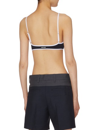 Back View - Click To Enlarge - MIU MIU - Strappy Contrast Trim Technical Knit Bikni Top