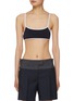 Main View - Click To Enlarge - MIU MIU - Strappy Contrast Trim Technical Knit Bikni Top