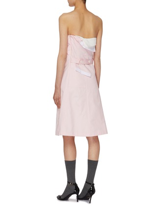 Back View - Click To Enlarge - MIU MIU - Strapless Folded Cotton Poplin Dress