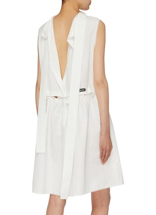 Back View - Click To Enlarge - MIU MIU - Slubbed Folded Cotton Poplin Dress