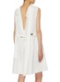 Back View - Click To Enlarge - MIU MIU - Slubbed Folded Cotton Poplin Dress