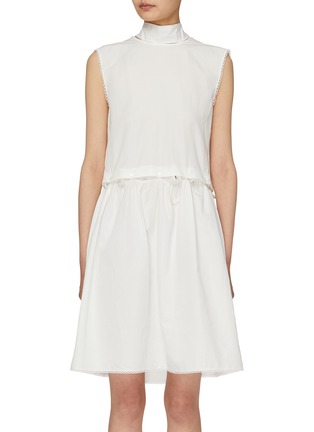 Main View - Click To Enlarge - MIU MIU - Slubbed Folded Cotton Poplin Dress