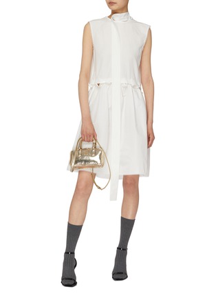 Figure View - Click To Enlarge - MIU MIU - Slubbed Folded Cotton Poplin Dress