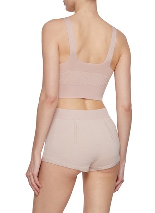 Back View - Click To Enlarge - SHLEEP - Extra Small Merino Silk Seamless Knit Bralette — Dusty Rose