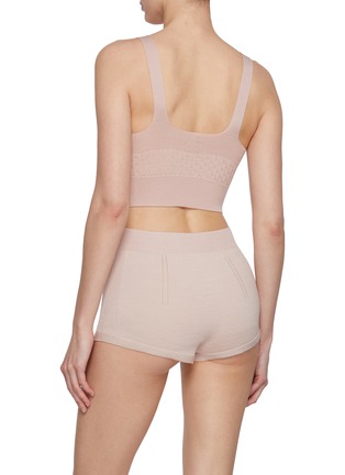 Back View - Click To Enlarge - SHLEEP - Small Merino Silk Seamless Knit Bralette — Dusty Rose